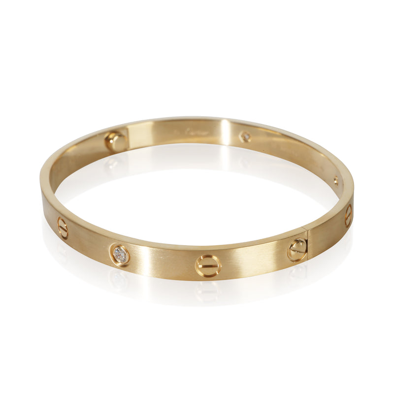 Cartier Yellow Gold Diamond Brushed Finished Love Bracelet 18k
