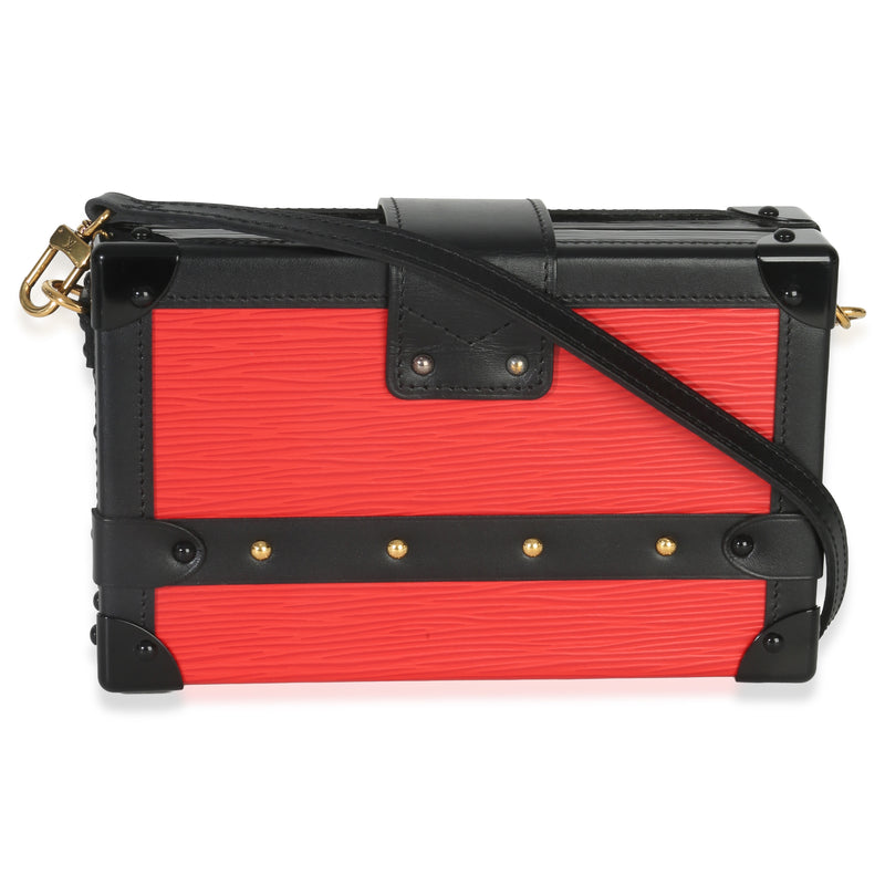 Louis Vuitton Red Black Epi Petite Malle Leather Handbag