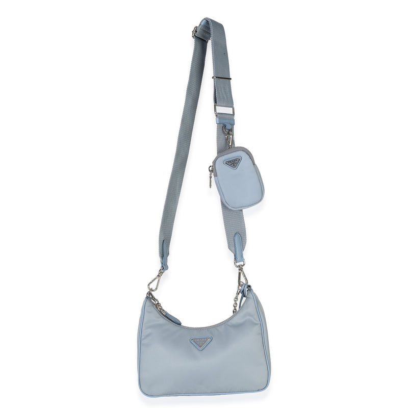 Prada Blue Nylon Saffiano Leather Re-Edition 2005 Handbag