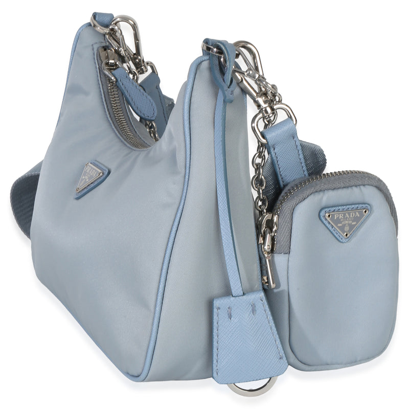 Prada Blue Nylon Saffiano Leather Re-Edition 2005 Handbag
