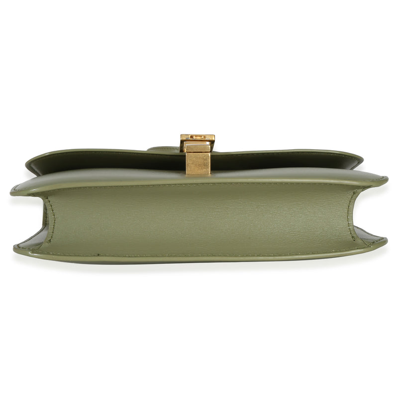 Saint Laurent Light Green Smooth Calfskin Le Carre Satchel Leather Handbag