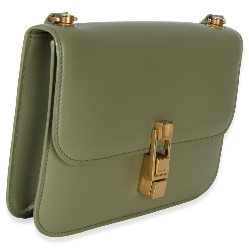 Saint Laurent Light Green Smooth Calfskin Le Carre Satchel Leather Handbag