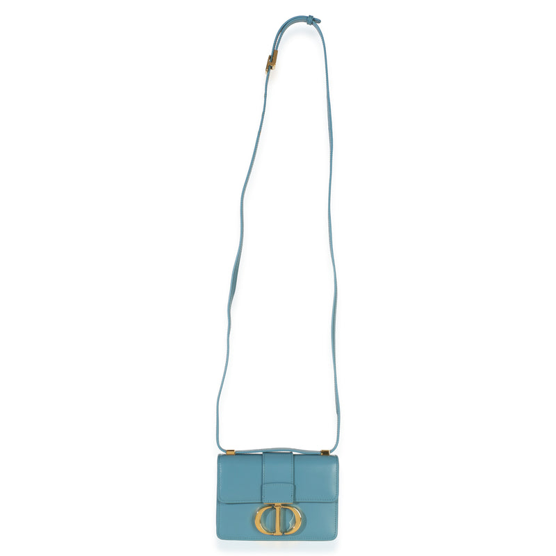 Christian Dior Blue Calfskin 30 Montaigne Micro Bag Leather Handbag