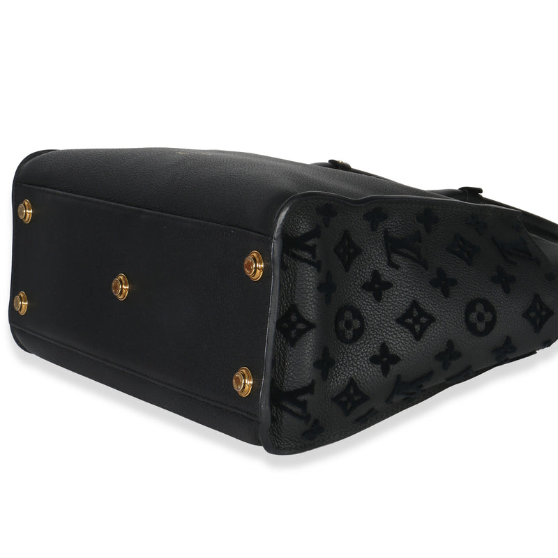 Louis Vuitton Black Calfskin Monogram Tufting On My Side Mm Leather Handbag
