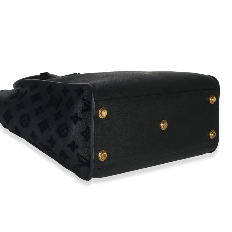 Louis Vuitton Black Calfskin Monogram Tufting On My Side Mm Leather Handbag