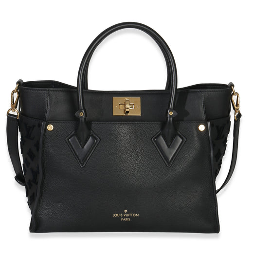 Louis Vuitton Black Calfskin Monogram Tufting On My Side Mm Leather Handbag