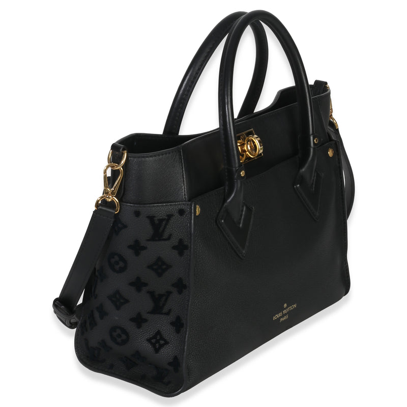 Louis Vuitton Black Calfskin Monogram Tufting On My Side Mm Leather Handbag