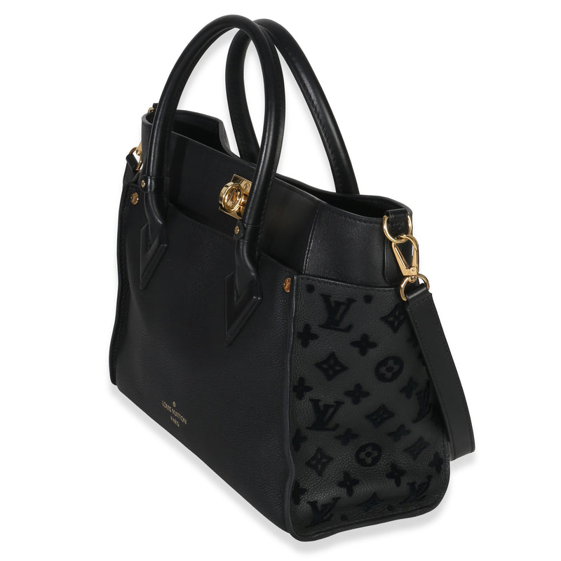 Louis Vuitton Black Calfskin Monogram Tufting On My Side Mm Leather Handbag
