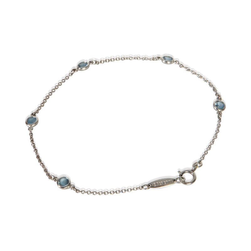 Tiffany & Co. Platinum Aquamarine Elsa Peretti By The Yard Bracelet 950