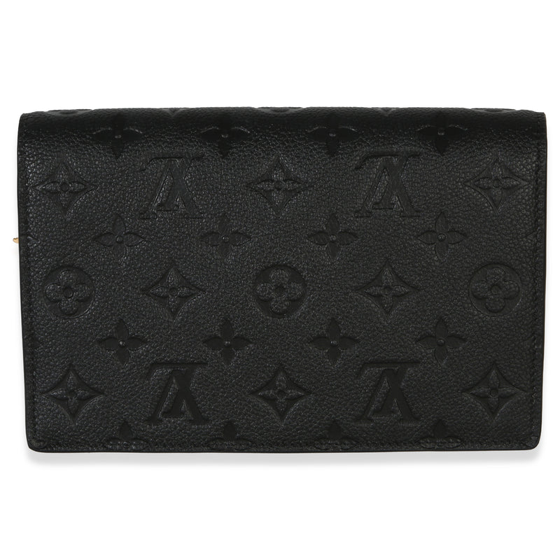 Louis Vuitton Black Monogram Empreinte Vavin Chain Wallet Leather Handbag