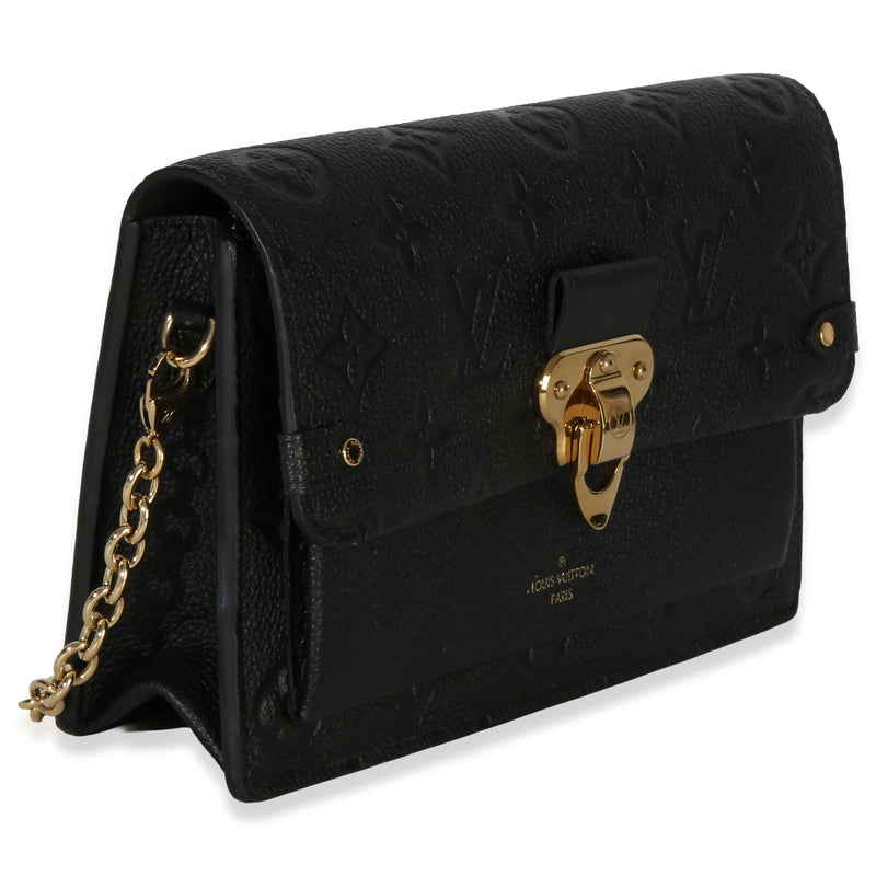 Louis Vuitton Black Monogram Empreinte Vavin Chain Wallet Leather Handbag
