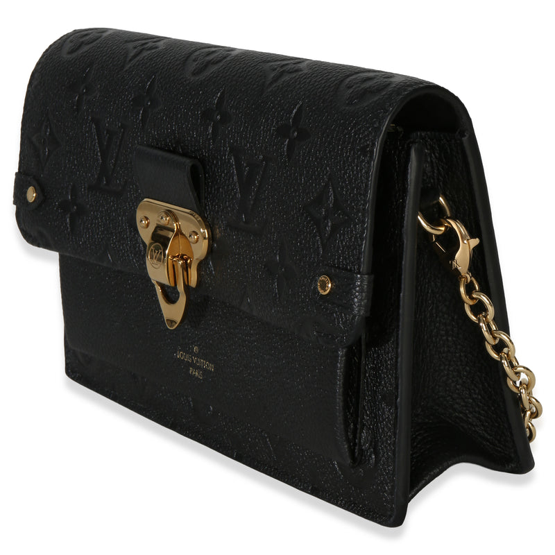 Louis Vuitton Black Monogram Empreinte Vavin Chain Wallet Leather Handbag