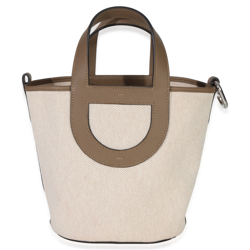 Hermès Toile H Swift Ecru Beige De Weimar In-The-Loop 18 Phw Beige; Gray Canvas Handbag