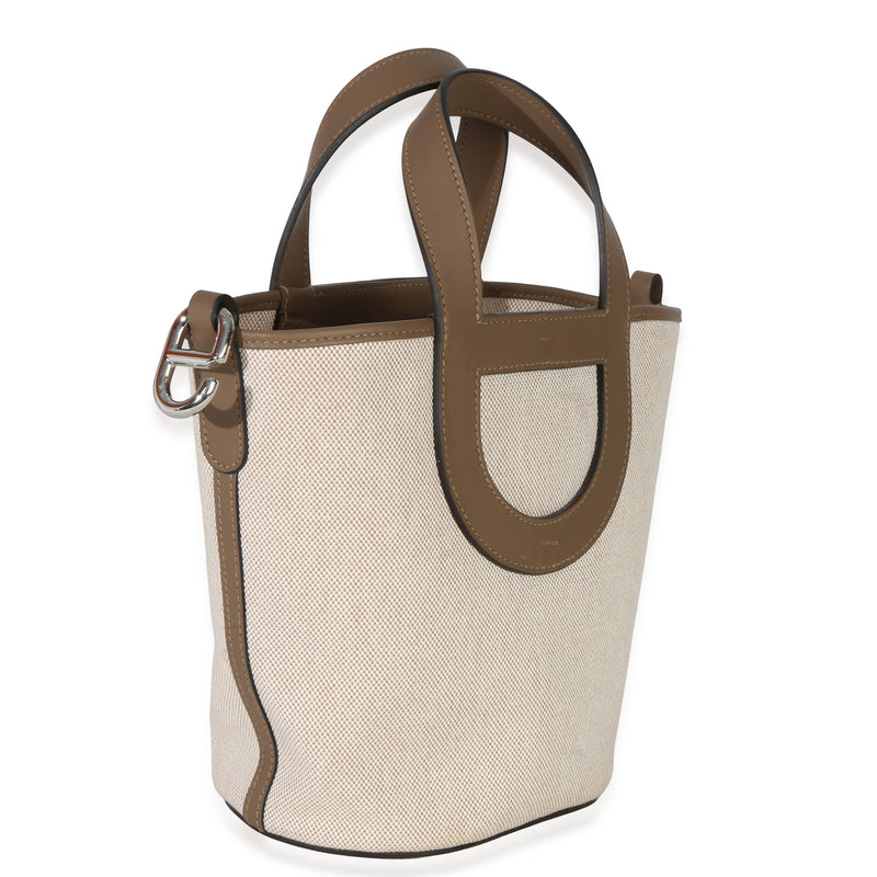 Hermès Toile H Swift Ecru Beige De Weimar In-The-Loop 18 Phw Beige; Gray Canvas Handbag