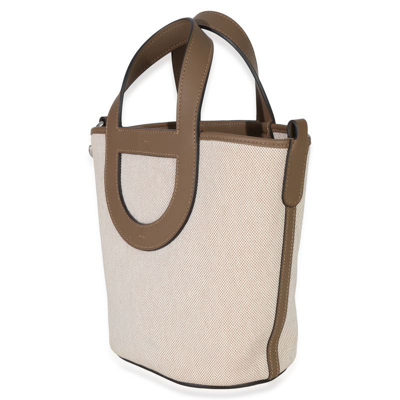 Hermès Toile H Swift Ecru Beige De Weimar In-The-Loop 18 Phw Beige; Gray Canvas Handbag