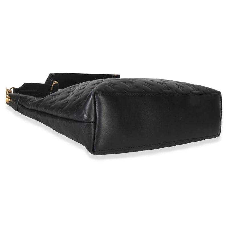 Louis Vuitton Black Monogram Embossed Lambskin Coussin Mm Hobo Leather Handbag