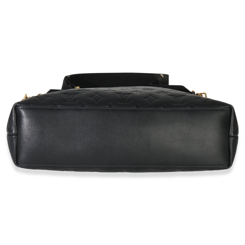 Louis Vuitton Black Monogram Embossed Lambskin Coussin Mm Hobo Leather Handbag