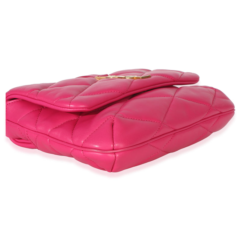 Saint Laurent Pink Diamond Quilted Lambskin Le 5 A 7 Shoulder Flap Bag Leather Handbag