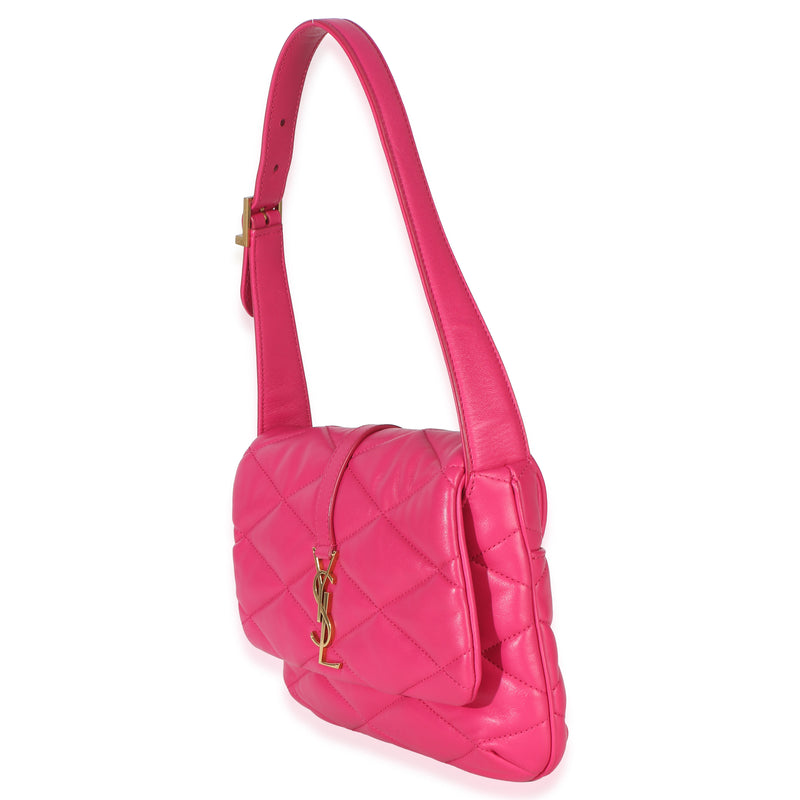 Saint Laurent Pink Diamond Quilted Lambskin Le 5 A 7 Shoulder Flap Bag Leather Handbag