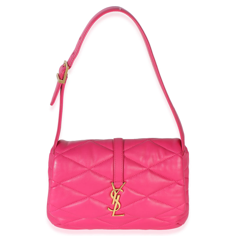 Saint Laurent Pink Diamond Quilted Lambskin Le 5 A 7 Shoulder Flap Bag Leather Handbag