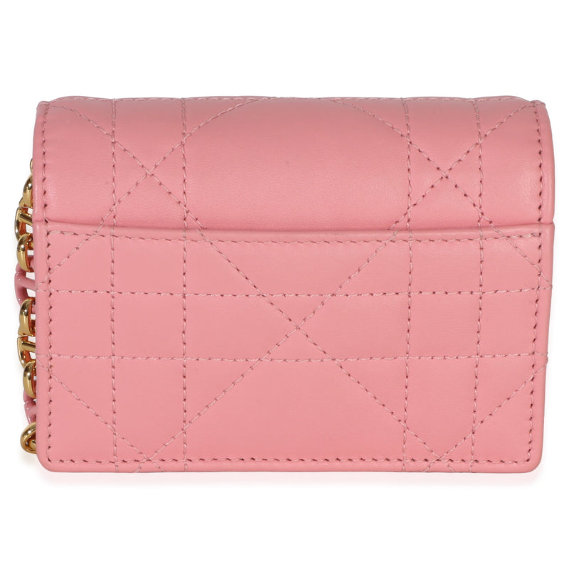 Christian Dior Pink Macrocannage Calfskin Micro Miss Caro Chain Bag Leather Handbag