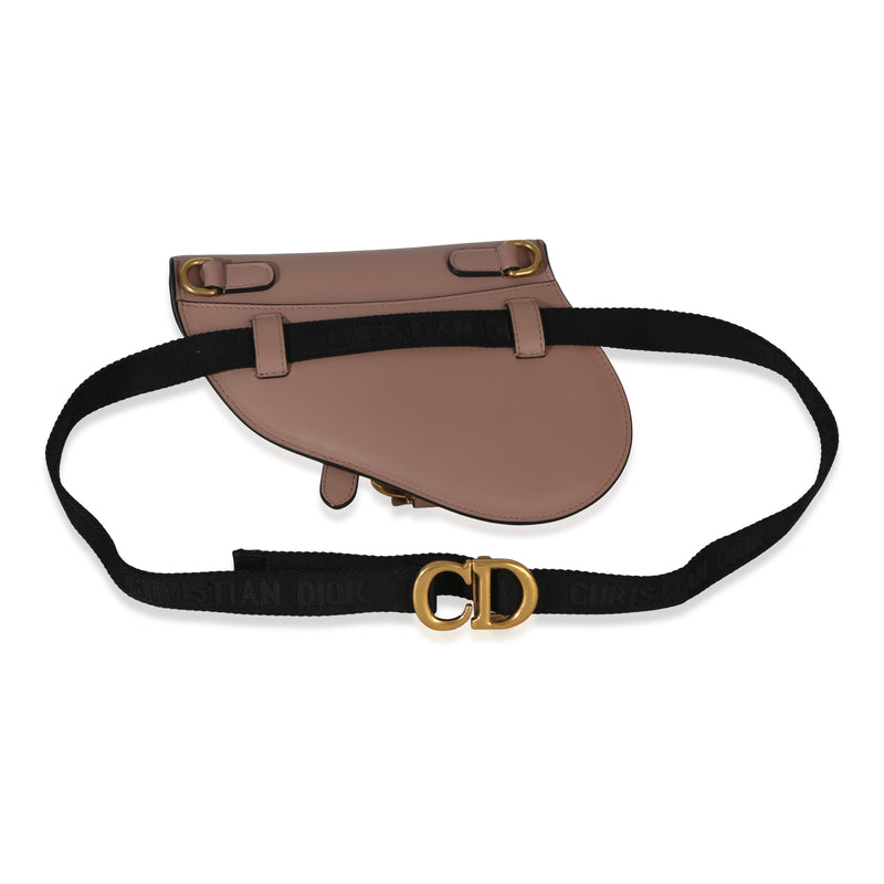 Christian Dior Pink Calfskin Saddle Belt Pouch Leather Handbag
