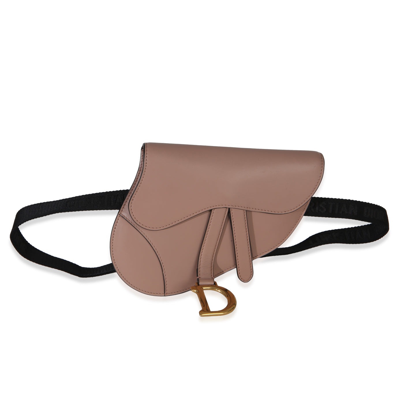 Christian Dior Pink Calfskin Saddle Belt Pouch Leather Handbag