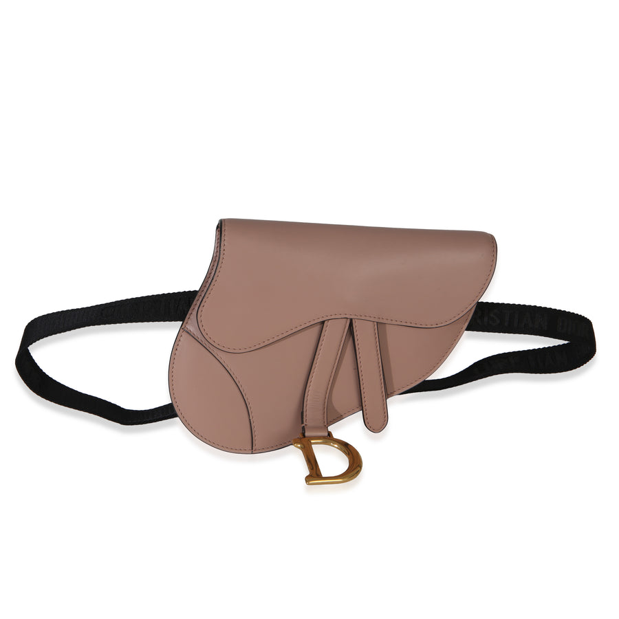 Christian Dior Pink Calfskin Saddle Belt Pouch Leather Handbag