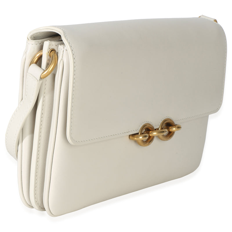 Saint Laurent Cream Smooth Calfskin Le Maillon Satchel Neutral; White Leather Handbag
