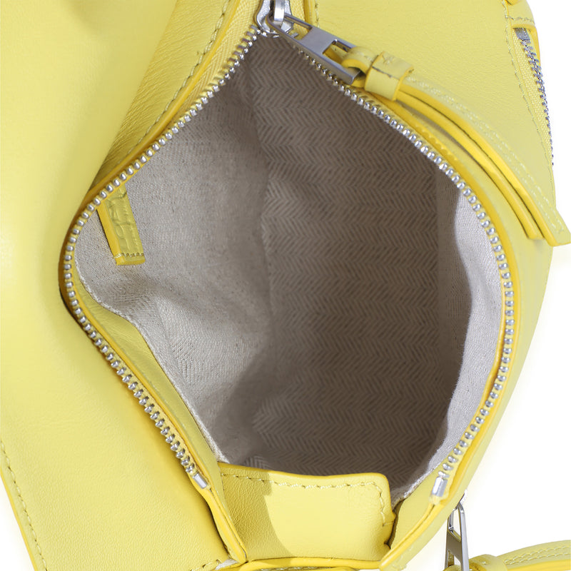 Loewe Yellow Calfskin Mini Puzzle Edge Bumbag Leather Handbag