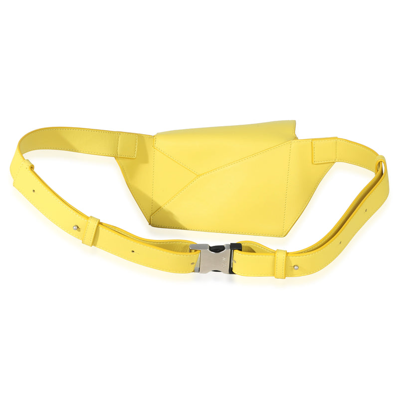 Loewe Yellow Calfskin Mini Puzzle Edge Bumbag Leather Handbag