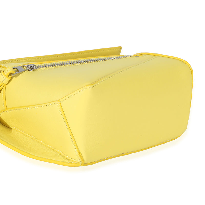 Loewe Yellow Calfskin Mini Puzzle Edge Bumbag Leather Handbag