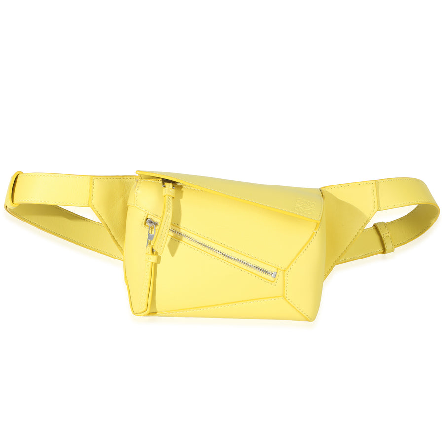 Loewe Yellow Calfskin Mini Puzzle Edge Bumbag Leather Handbag