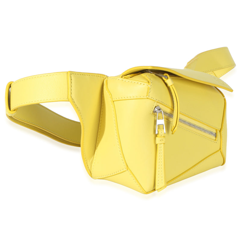 Loewe Yellow Calfskin Mini Puzzle Edge Bumbag Leather Handbag