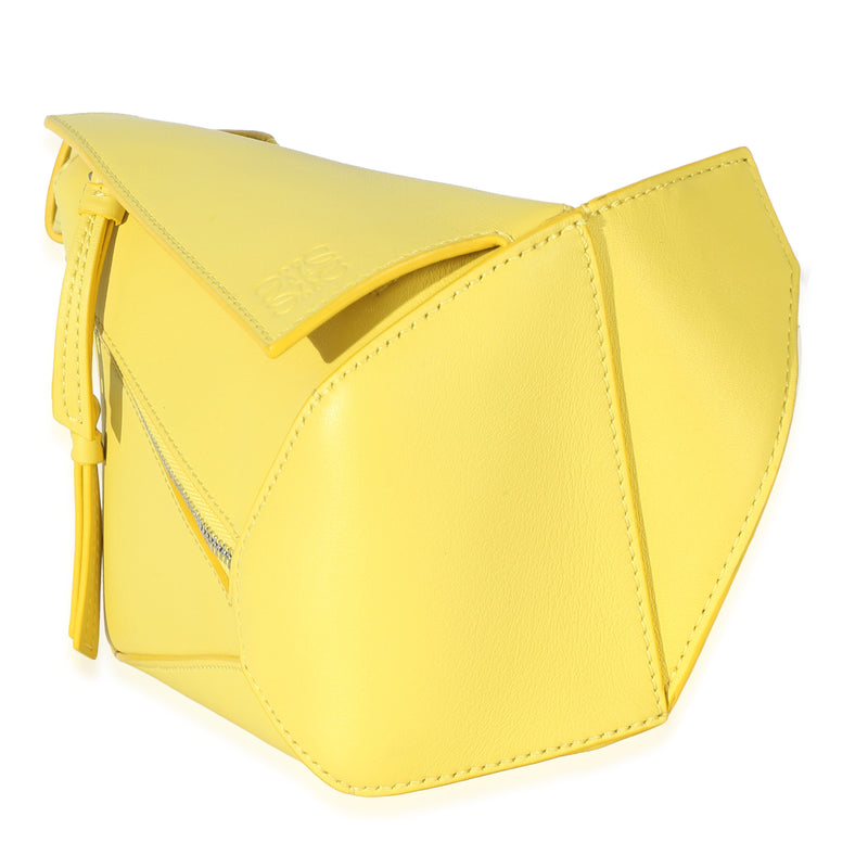 Loewe Yellow Calfskin Mini Puzzle Edge Bumbag Leather Handbag