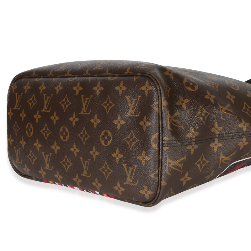 Louis Vuitton Red Multicolor Monogram Canvas Kabuki Neverfull Mm Brown Handbag