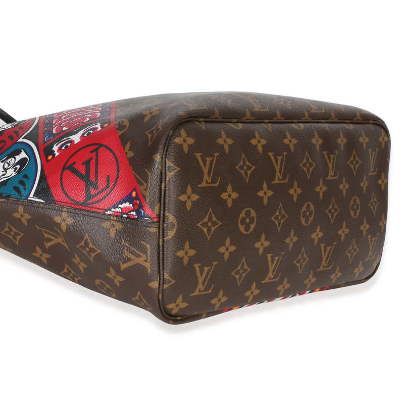 Louis Vuitton Red Multicolor Monogram Canvas Kabuki Neverfull Mm Brown Handbag