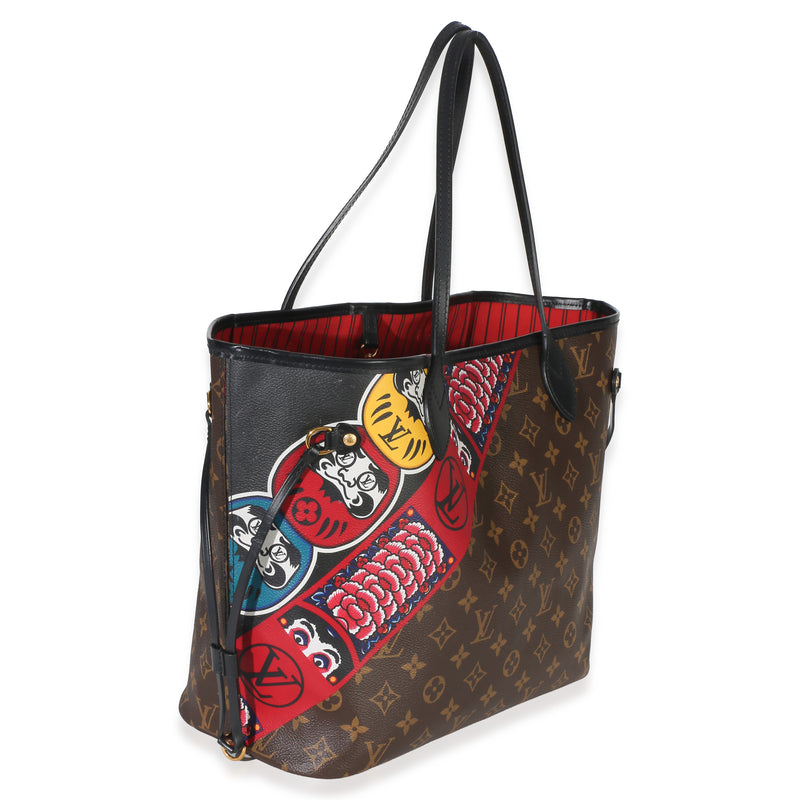 Louis Vuitton Red Multicolor Monogram Canvas Kabuki Neverfull Mm Brown Handbag
