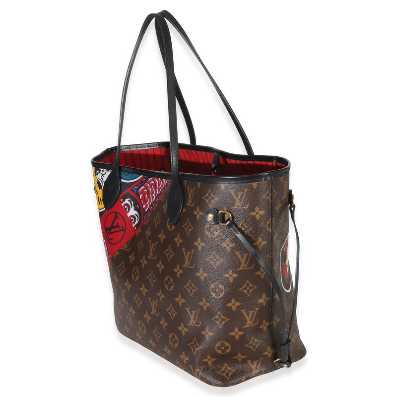 Louis Vuitton Red Multicolor Monogram Canvas Kabuki Neverfull Mm Brown Handbag