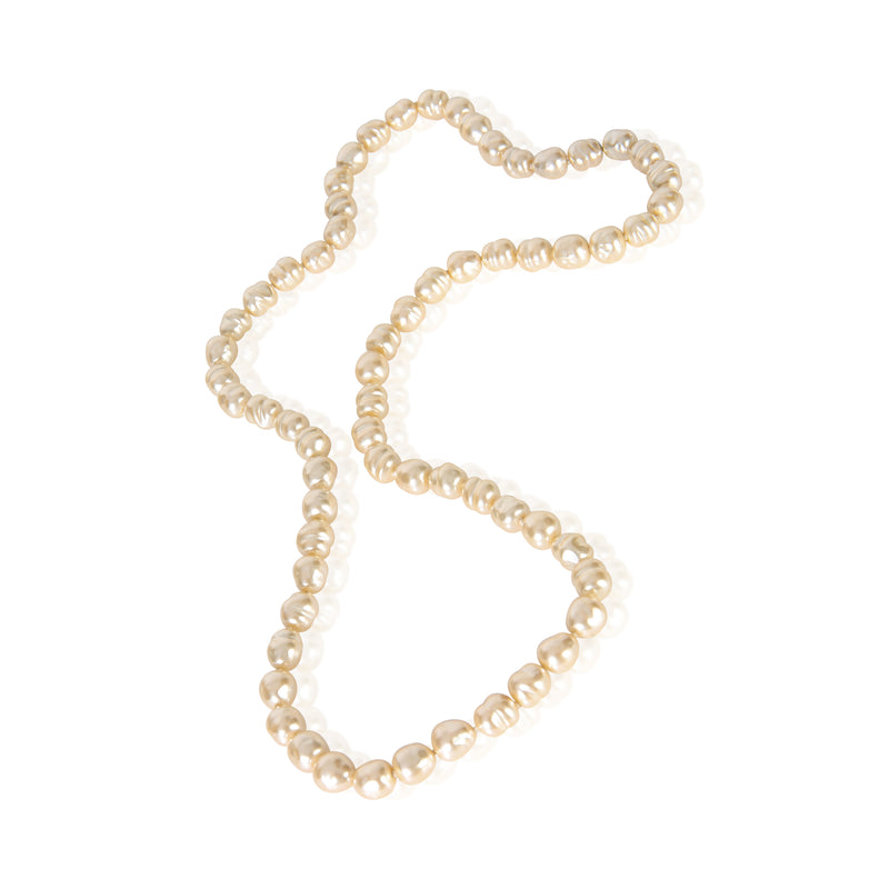 Chanel Gold-Plated Vintage 1981 Faux Baroque Pearl Necklace