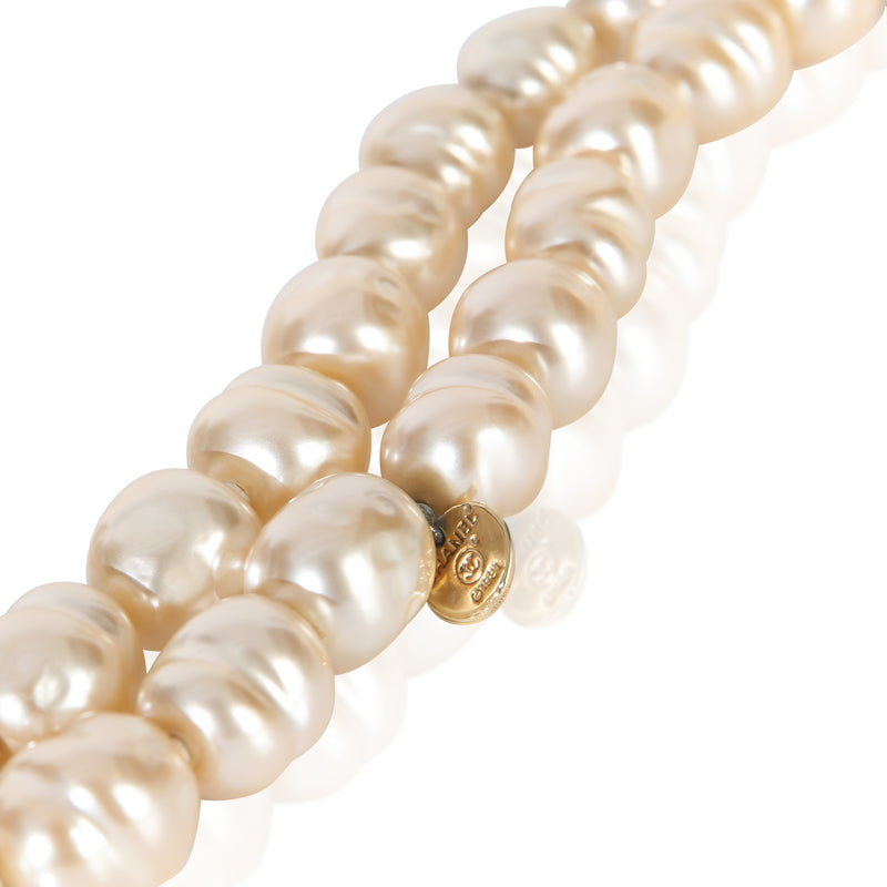 Chanel Gold-Plated Vintage 1981 Faux Baroque Pearl Necklace