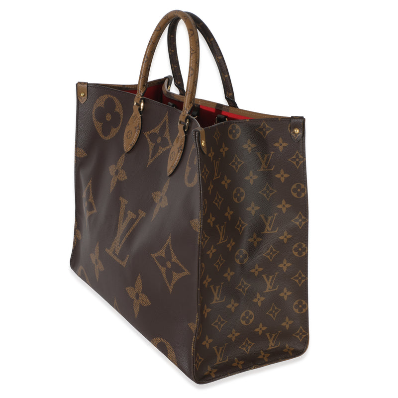 Louis Vuitton Reverse Monogram Canvas Onthego Gm Brown Handbag
