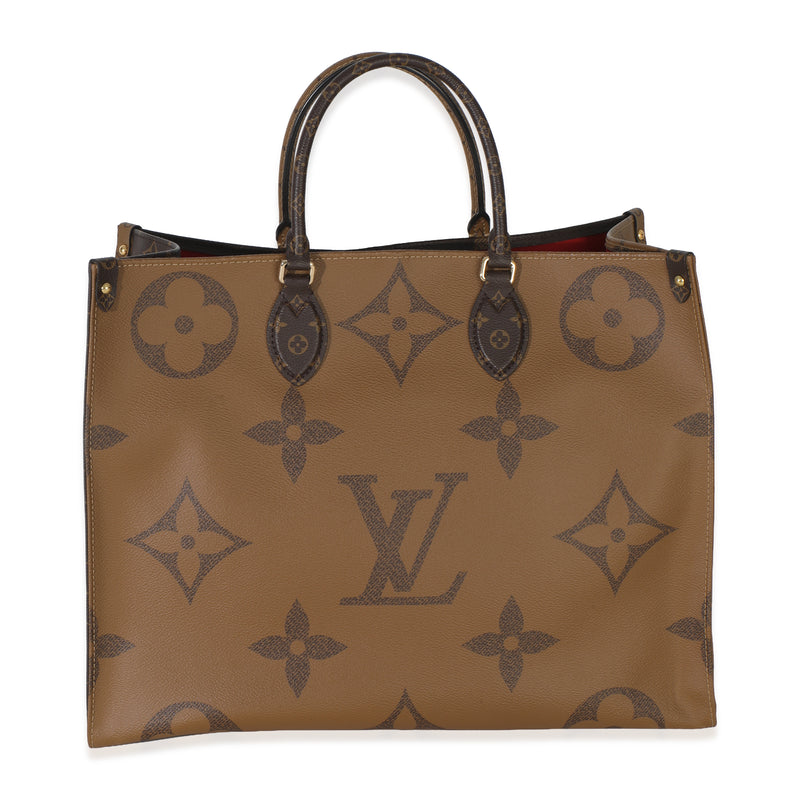 Louis Vuitton Reverse Monogram Canvas Onthego Gm Brown Handbag