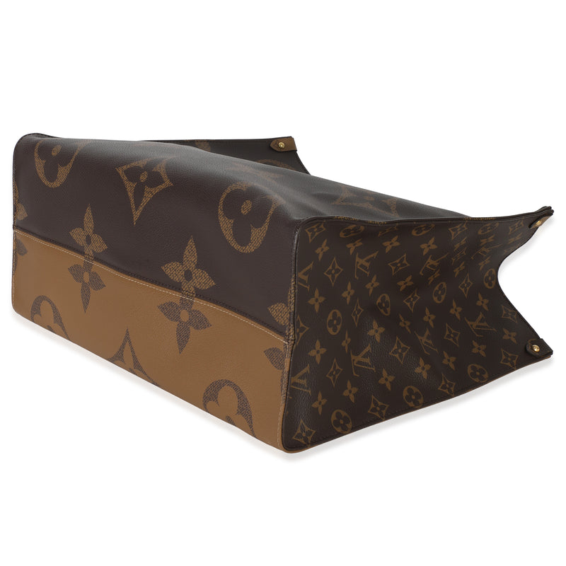Louis Vuitton Reverse Monogram Canvas Onthego Gm Brown Handbag