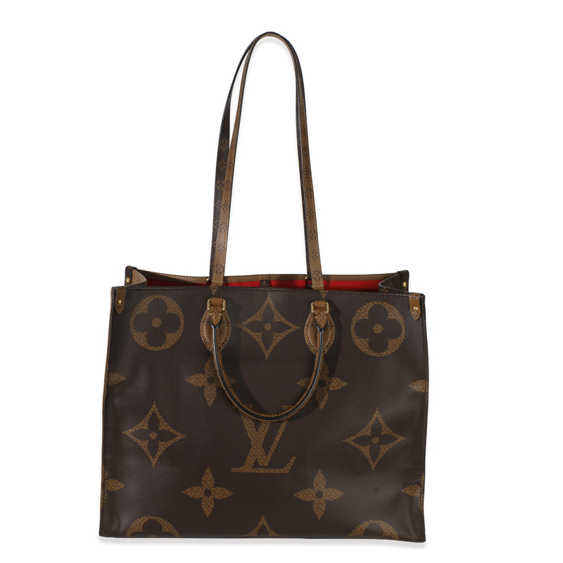 Louis Vuitton Reverse Monogram Canvas Onthego Gm Brown Handbag