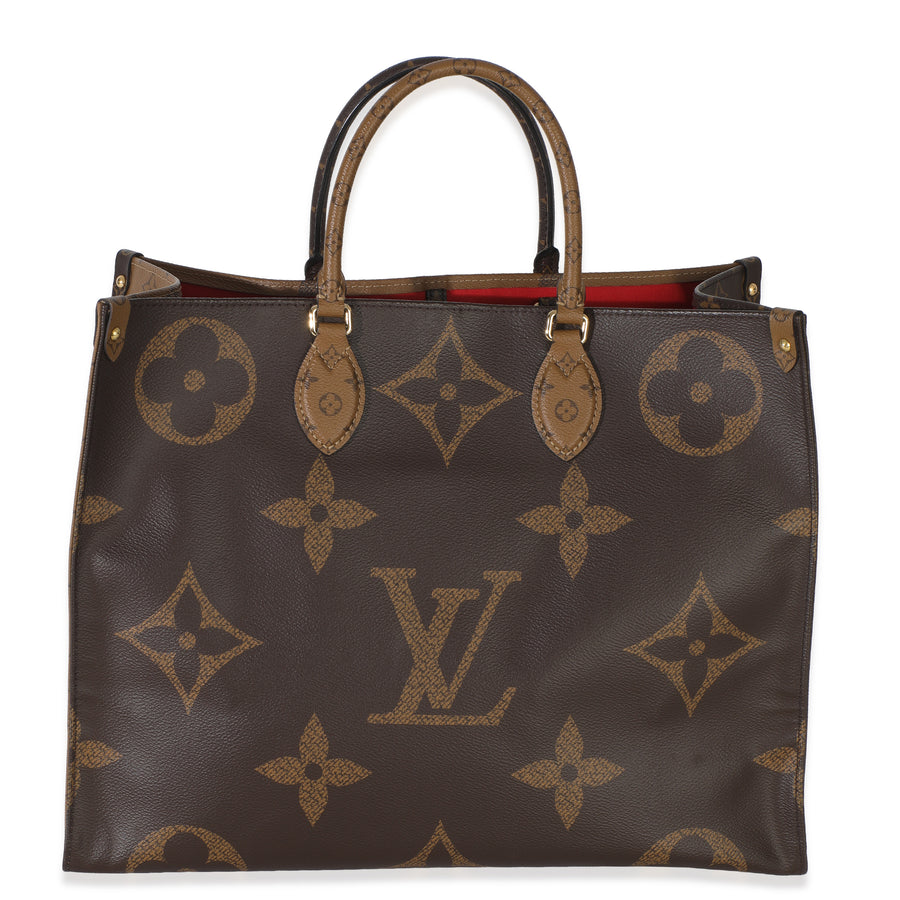 Louis Vuitton Reverse Monogram Canvas Onthego Gm Brown Handbag