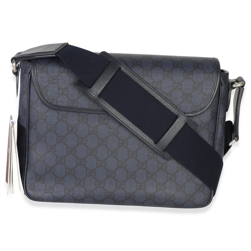Gucci Blue Black Tender Gg Supreme Dollar Calfskin Ophidia Messenger Bag Canvas Handbag