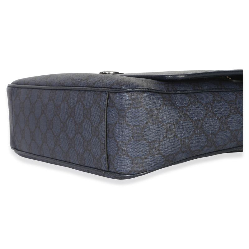Gucci Blue Black Tender Gg Supreme Dollar Calfskin Ophidia Messenger Bag Canvas Handbag