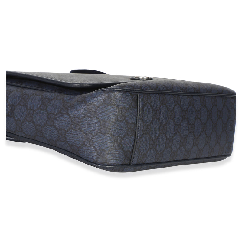 Gucci Blue Black Tender Gg Supreme Dollar Calfskin Ophidia Messenger Bag Canvas Handbag