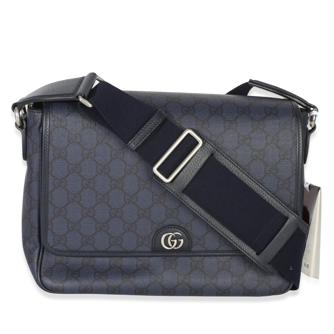 Gucci Blue Black Tender Gg Supreme Dollar Calfskin Ophidia Messenger Bag Canvas Handbag